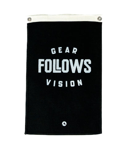 Gear Follows Vision Canvas Flag