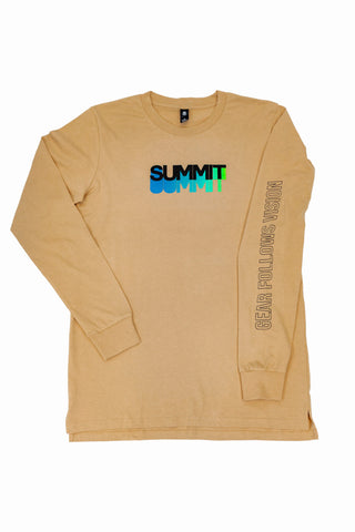 Mountain Grid Long Sleeve T (Tan)